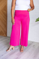 Dear Scarlett Magic Wide Leg Crop Pants in Hot Pink Bottoms