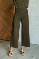 Dear Scarlett Magic Wide Leg Crop Pants in Olive 3XL Ave Shops