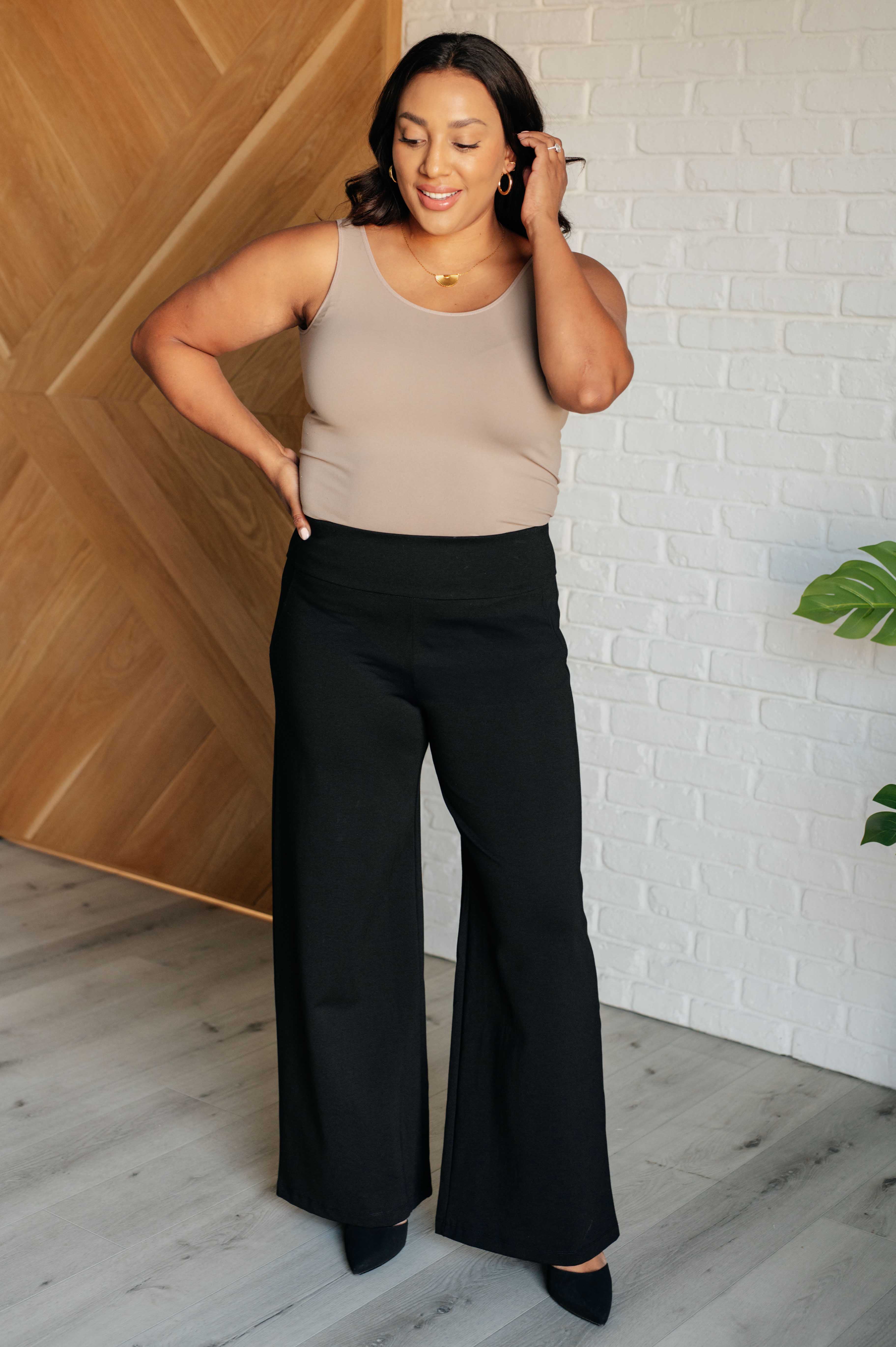 Dear Scarlett Magic Wide Leg Pants in Black Ave Shops