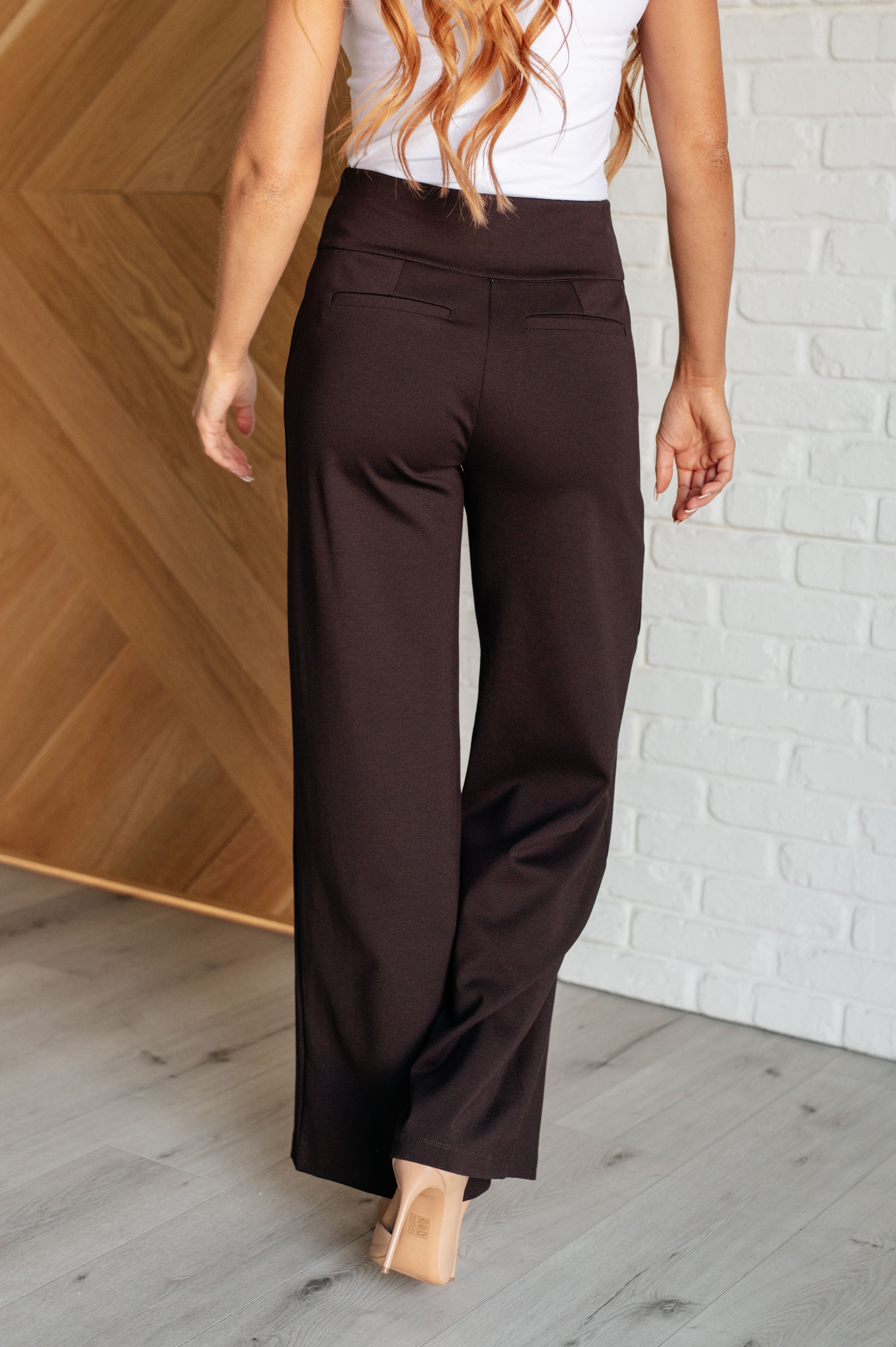 Dear Scarlett Magic Wide Leg Pants in Chocolate Ave Shops