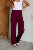 Dear Scarlett Magic Wide Leg Pants in Wine Pants