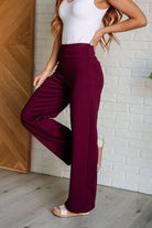 Dear Scarlett Magic Wide Leg Pants in Wine Pants