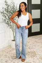 Judy Blue Marlena High Rise Shield Pocket Flare Jeans Womens