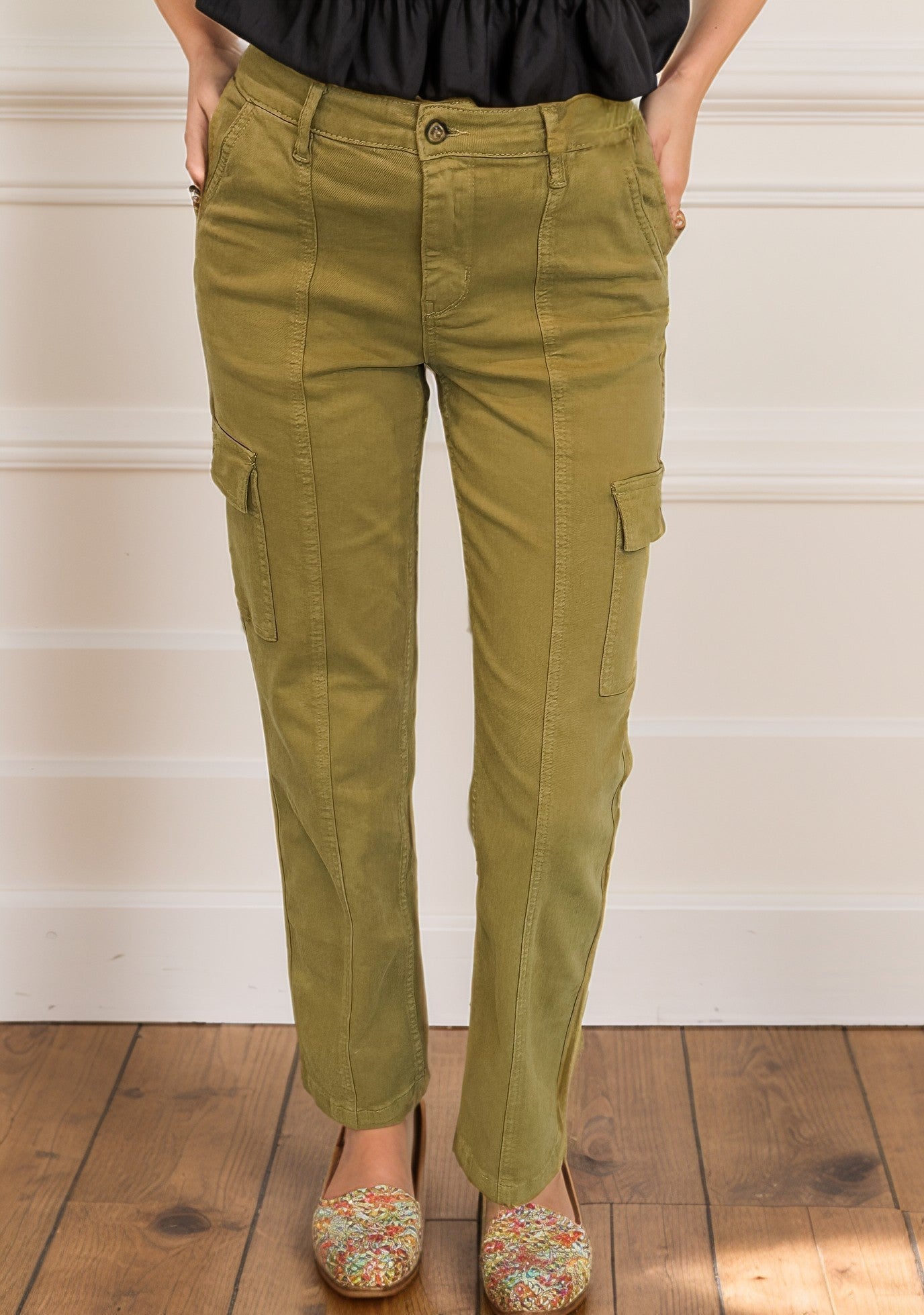 Judy Blue Matcha Babe Cargo Jeans Pants