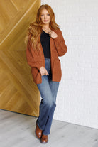 Very J Maybe Monday Cardigan in Chestnut Cardigan