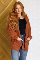 Very J Maybe Monday Cardigan in Chestnut Cardigan