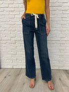 Judy Blue Melanie High Rise Drawstring Wide Leg Jeans Womens