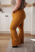 Judy Blue Melinda High Rise Control Top Flare Jeans in Marigold Denim