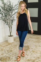 Andree By Unit Mellow Muse Relaxed Knit Tank in Black Womens