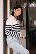 Polagram Memorable Moments Striped Sweater in White Tops