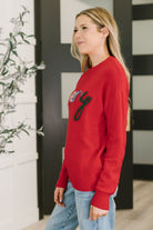 One Eleven North Merry Applique Drop Shoulder Pullover Womens