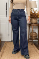 Judy Blue High Waisted Retro Wide Leg Midnight Tummy Control Jeans BoutiqueSimplified