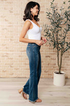 Judy Blue Miley High Waist Control Top Frayed Hem Flare Jeans Ave Shops