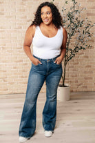 Judy Blue Miley High Waist Control Top Frayed Hem Flare Jeans Ave Shops