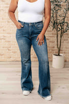 Judy Blue Miley High Waist Control Top Frayed Hem Flare Jeans Ave Shops