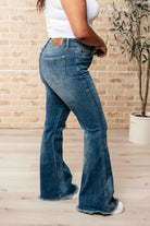 Judy Blue Miley High Waist Control Top Frayed Hem Flare Jeans Ave Shops