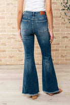 Judy Blue Miley High Waist Control Top Frayed Hem Flare Jeans Ave Shops