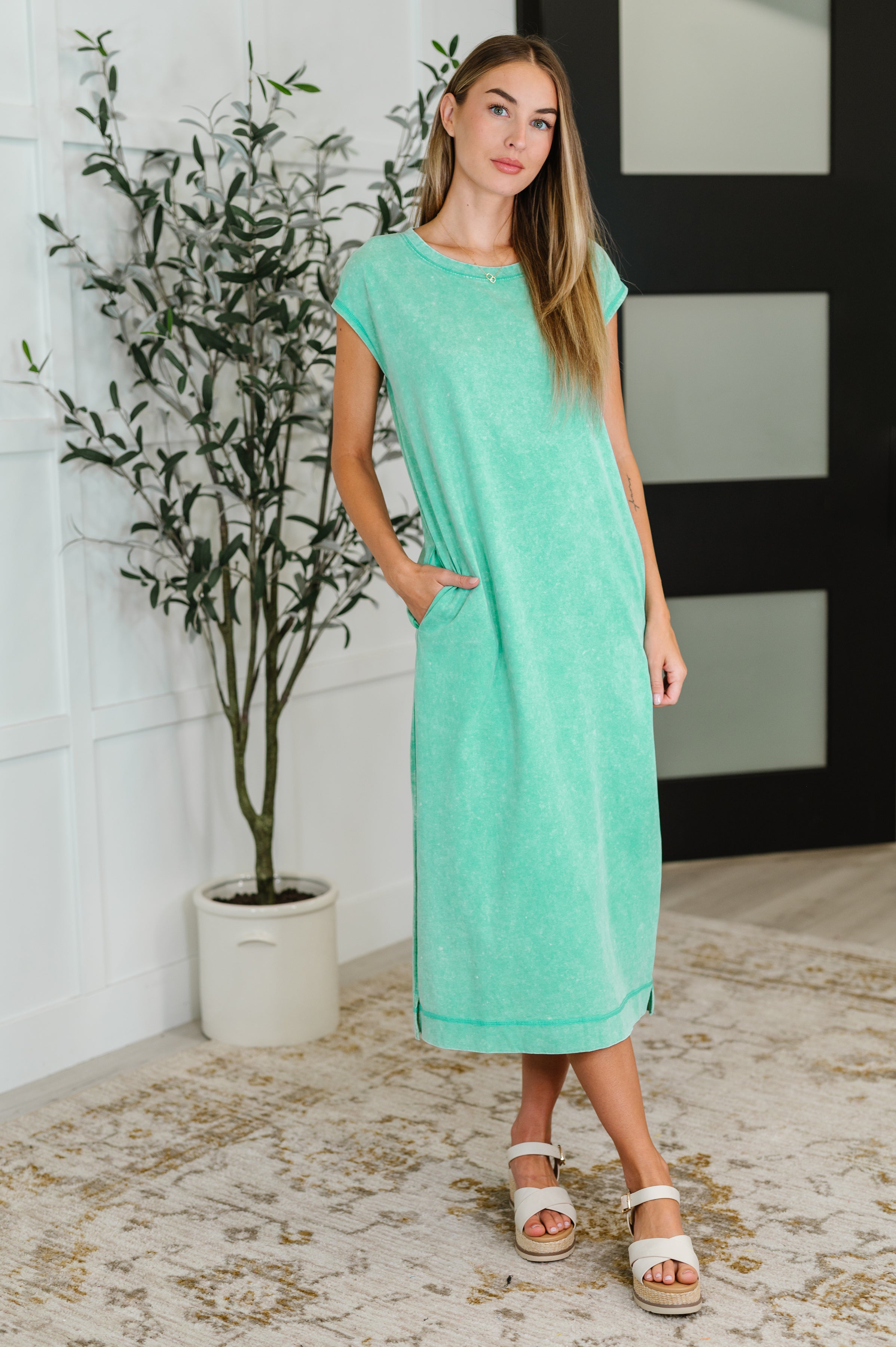 PREORDER: Mineral Wash Relaxed Maxi Tank Dress in Three Colors Womens