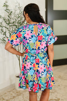 Miss Behave Bubble Sleeve Dress in Navy Womens