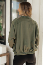 Bibi Miss You More Zip Up Sweatshirt in Olive Tops