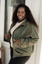 Bibi Miss You More Zip Up Sweatshirt in Olive 3XL Tops