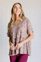 Mittoshop Mocha Petals V-Neck Top Ave Shops