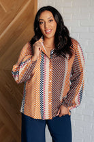 One Eleven North Moderately Mod Polka Dot Button Up Top Tops