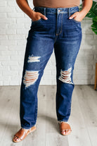 Judy Blue Montana High Rise Rigid Magic Distressed Straight Jeans Ave Shops