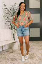 Heimish More Than Butterflies Floral V-Neck Top Womens