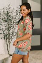 Heimish More Than Butterflies Floral V-Neck Top Womens