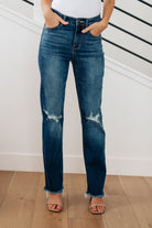 Judy Blue Morgan High Rise Distressed Straight Jeans Ave Shops 10-17-23