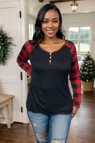 Heimish Most Wonderful Time Buffalo Plaid Long Sleeve Top