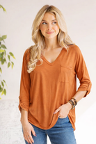 Sew In Love Mustard Pocket Top