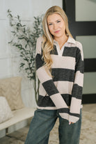 My Dear Friend Collared Relaxed Top in Black Womens