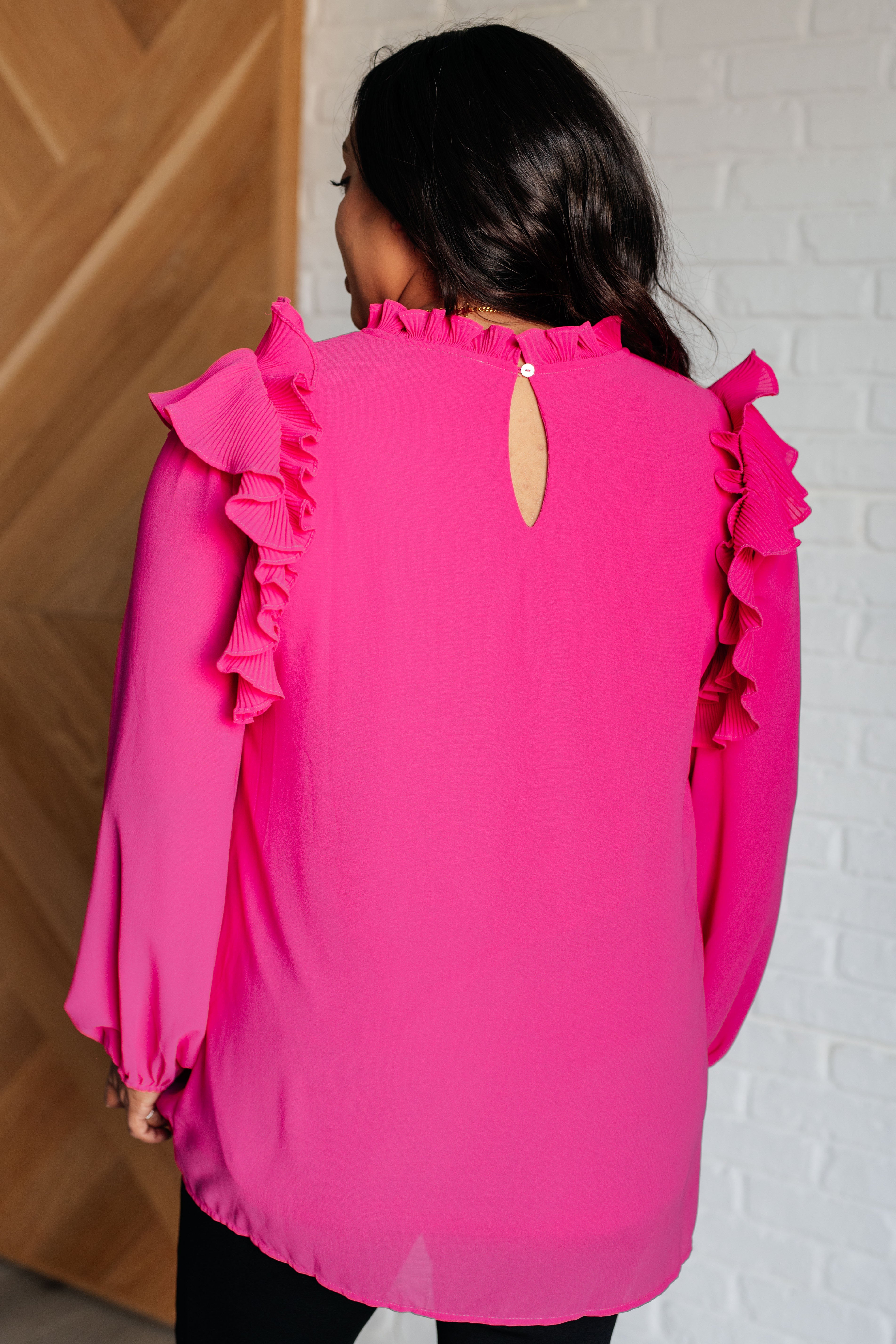 Jodifl My Good Graces Ruffled Blouse in Pink Tops