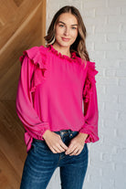Jodifl My Good Graces Ruffled Blouse in Pink Tops