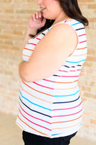 One Eleven North Need A Favor Colorful Henley Tank Tops