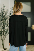 In Loom Never Been So Sure Lace Accent Henley Top in Black Womens