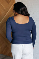 Rae Mode Never Imitated Long Sleeve Top in Navy Shirts & Tops