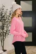 Zenana Nice to Each Other Raglan Sleeve Top in Fuchsia Womens