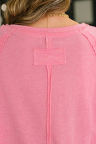Zenana Nice to Each Other Raglan Sleeve Top in Fuchsia Womens