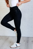 Judy Blue Nicole Tummy Control Skinny Jeans in Black Ave Shops