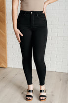 Judy Blue Nicole Tummy Control Skinny Jeans in Black Ave Shops