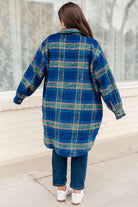 GeeGee No Tears Blue & Green Plaid Coat Layers