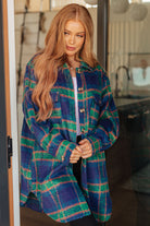 GeeGee No Tears Blue & Green Plaid Coat 2XL Layers