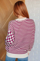 Haptics No Brainer Button Down Sweater Knit Cardigan in Magenta/Oatmeal Cardigan