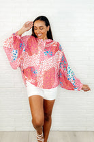 One Eleven North No Hesitation Mixed Print Blouse Womens