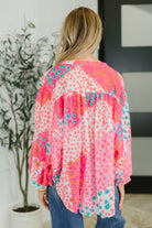 One Eleven North No Hesitation Mixed Print Blouse Womens