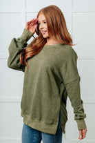 One Eleven North No Plain Jane Oversized Sweatshirt in Green Shirts & Tops