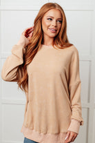 One Eleven North No Plain Jane Oversized Sweatshirt in Khaki Shirts & Tops